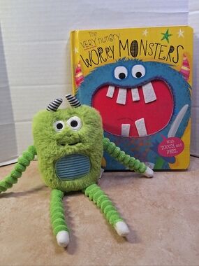 Make Believe Ideas The Very Hungry Worry Monsters Green Monster Plush And Book